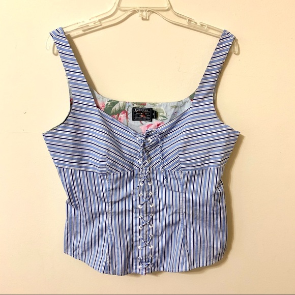 American Living Striped Top - Blue/White - Size 12 - Picture 3 of 7